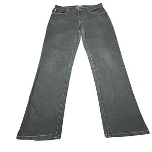 Eileen fisher light wash black grey straight leg jeans 12